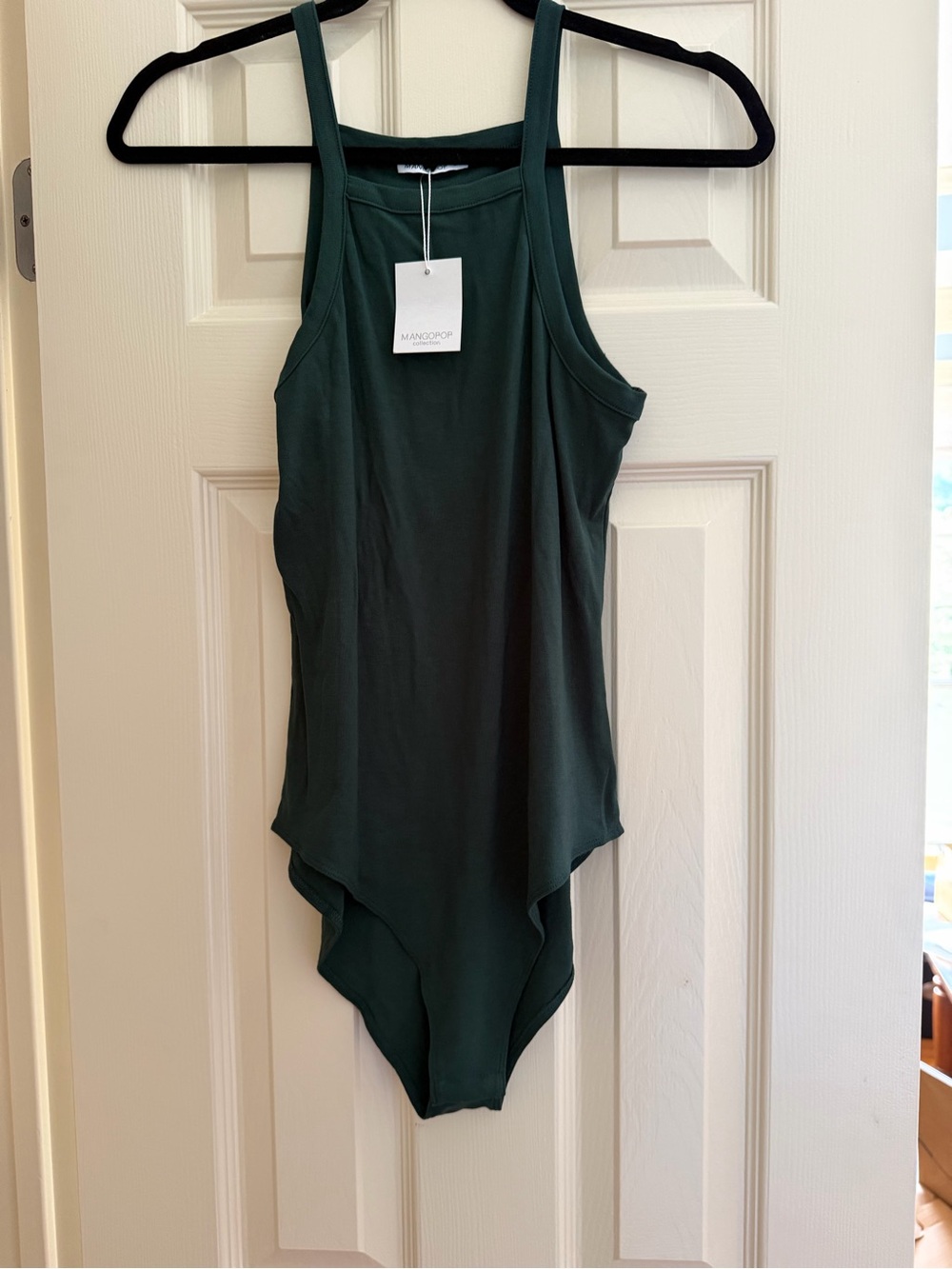 Mango Forest Green Sleeveless Bodysuit